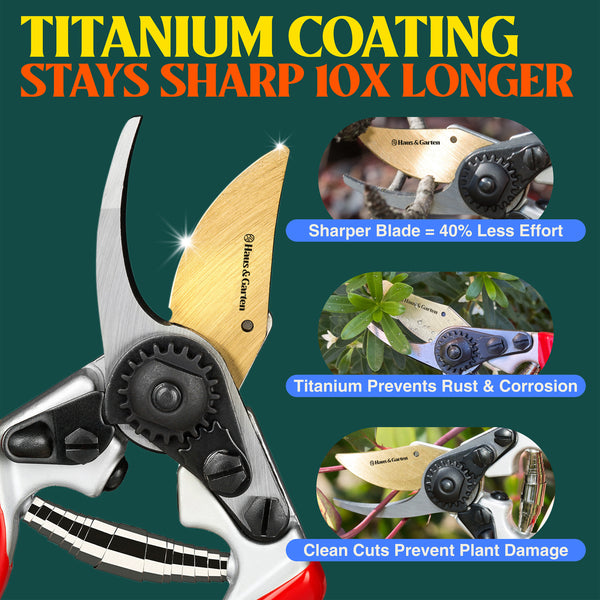 Haus & Garten PrecisionPRO Titanium Bypass Pruning Shears