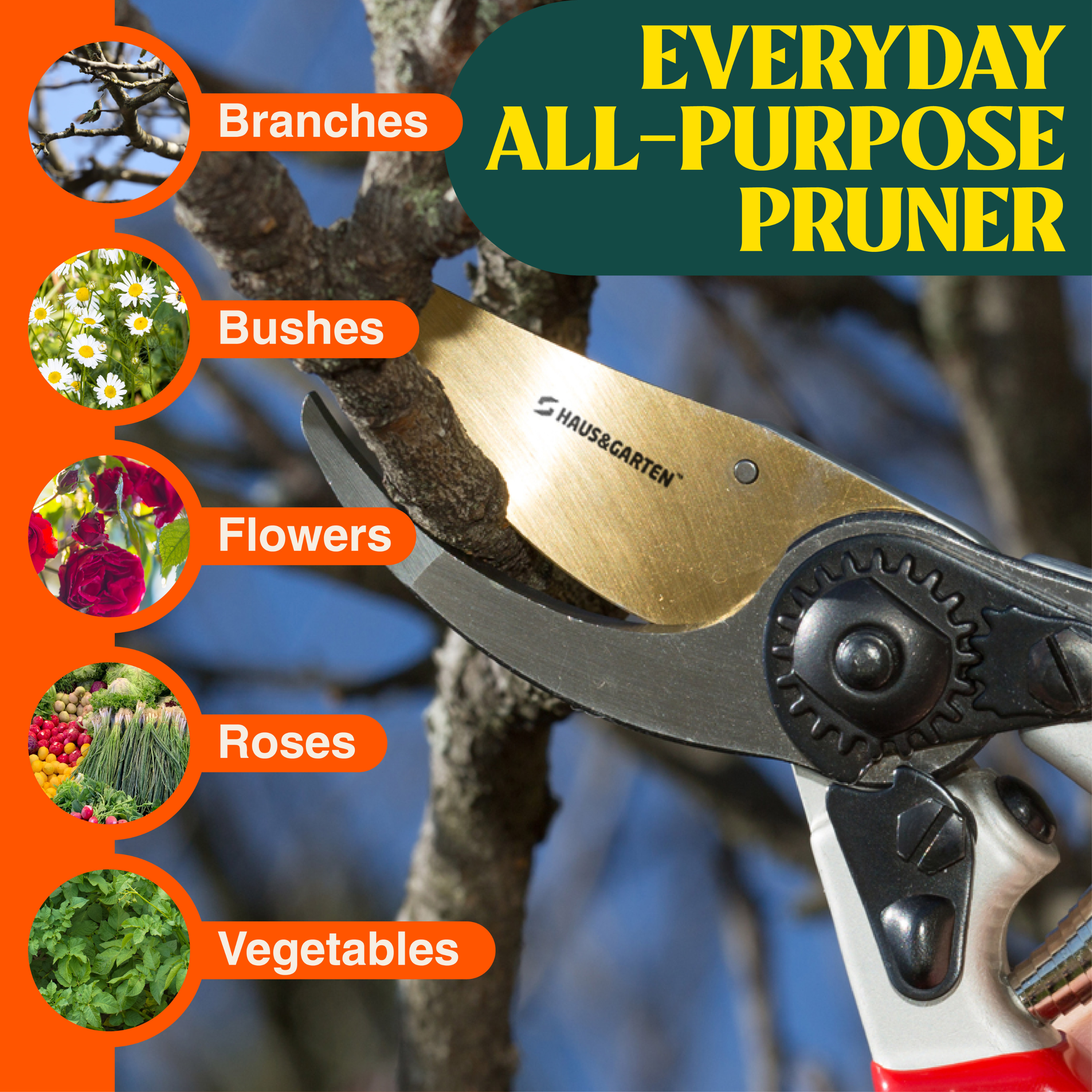 Enduropro Titanium Pruning Shears - Best Garden Shears, Tree Trimmer, Hand Pruner
